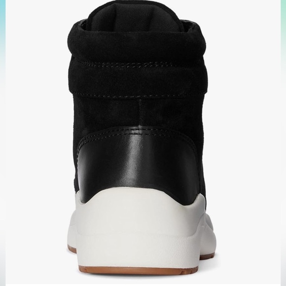 Lauren Ralph Lauren Black Leather Suede Water Resistant Rylee Hiker Sneaker New - Picture 11 of 13